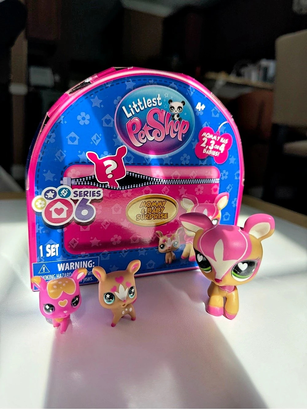 Littlest Pet Shop Series 6 Mommy & Baby Surprise Deer #501 Set Deer #501 Pink &